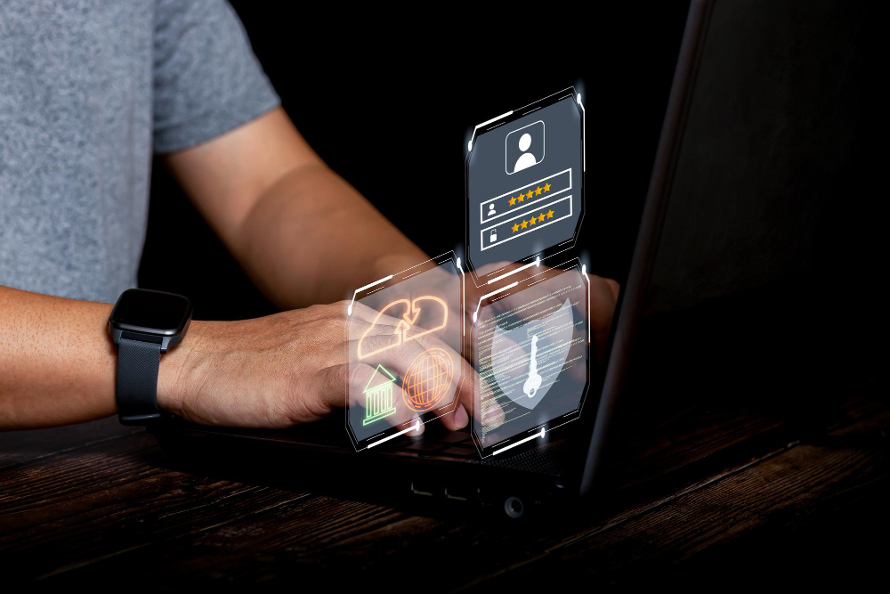 A Man Using Two-Factor Authentication Method To Access His Data