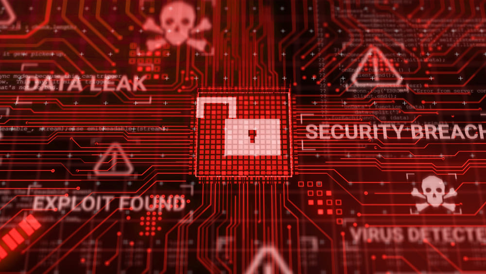 A hacker attacks computer hardware