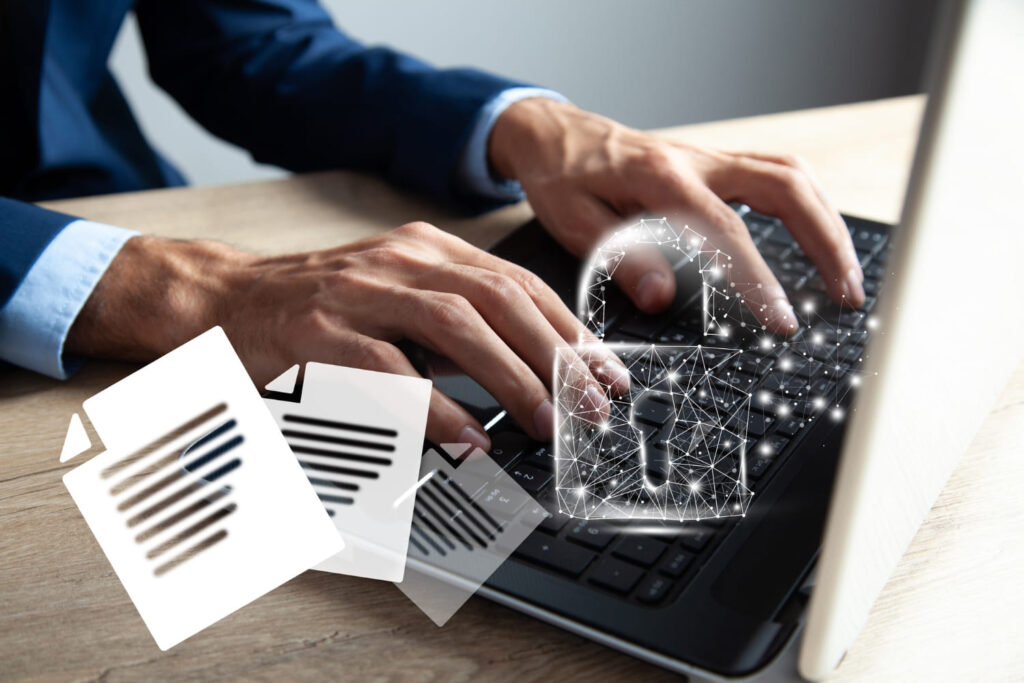 A man handling data