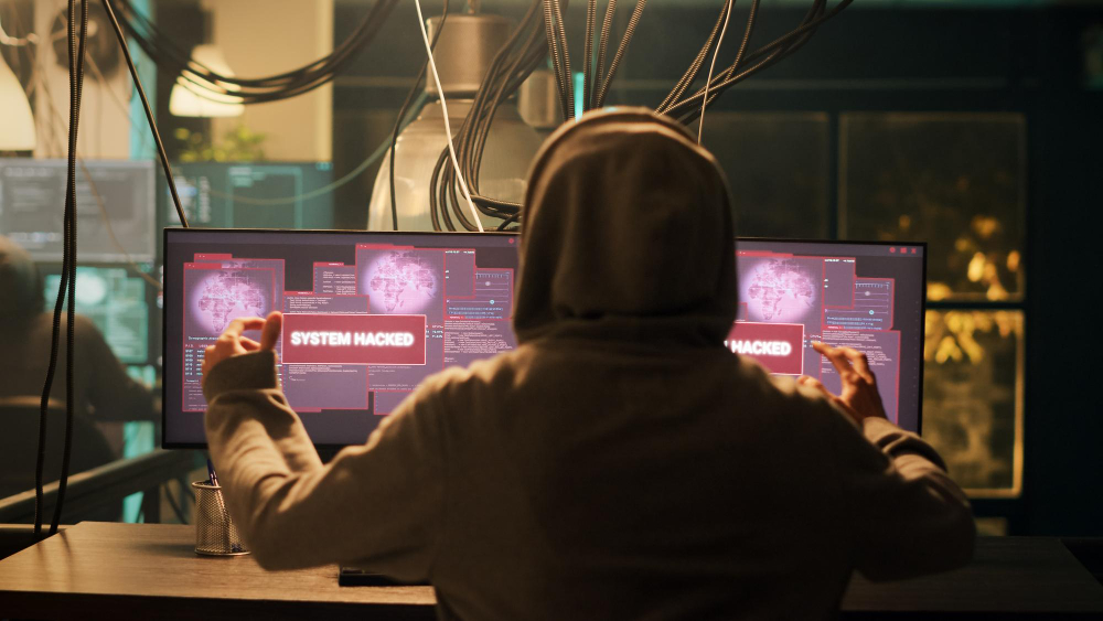 A hacker trying to breach a system