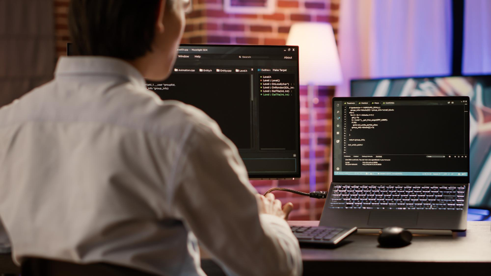 A woman implementing AES encryption
