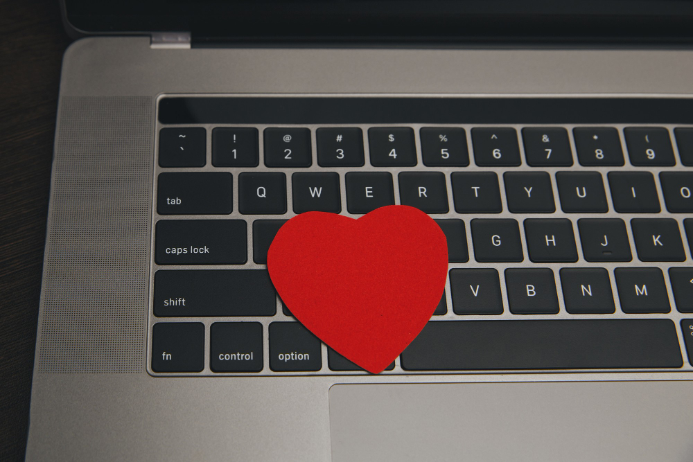 Love logo in the top of keyboard