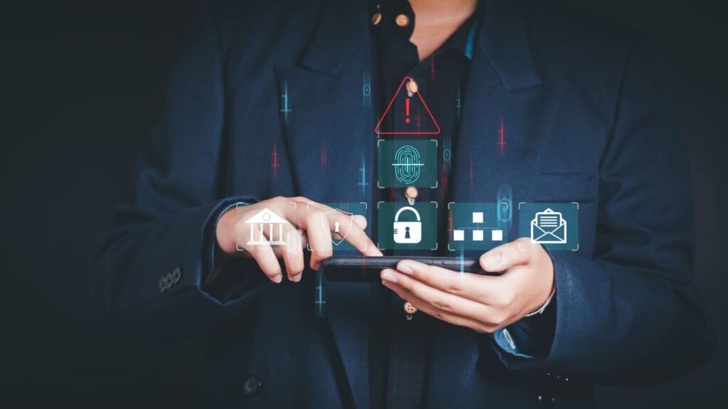 A person with encryption concept