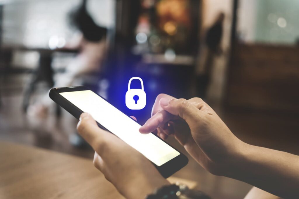 A woman's hands using a smartphone
