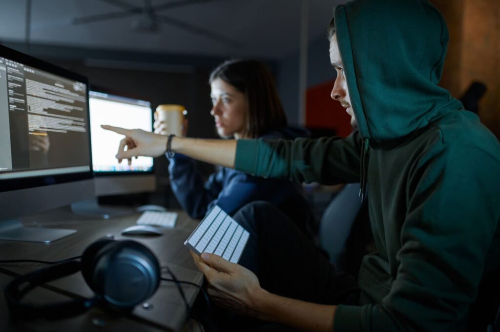 An IT team conducting a pen test
