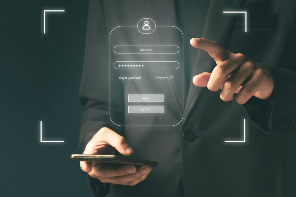 A man trying to login into his account