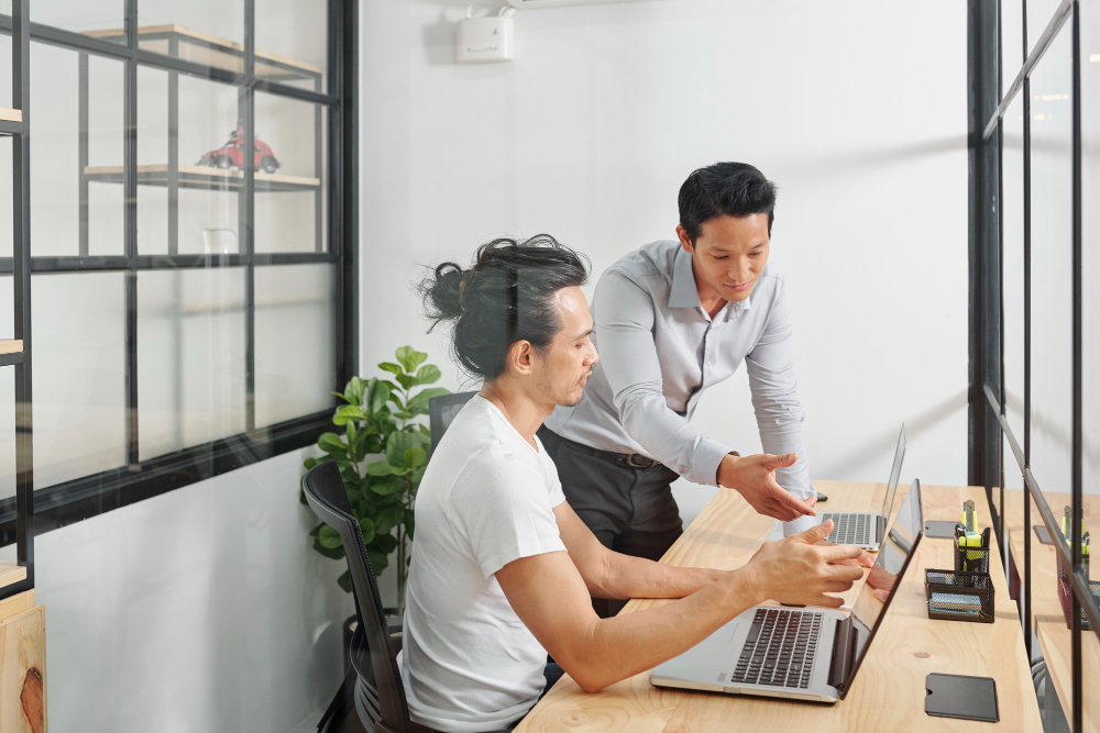 People at an office opening the same website