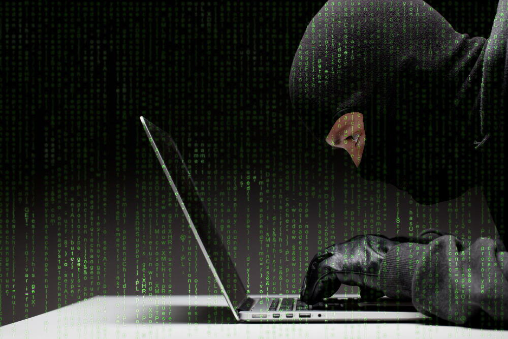A hacker doing session hijacking
