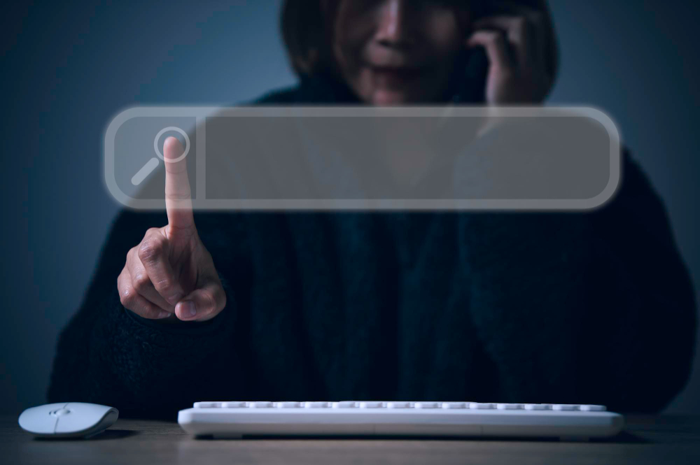 A user using search engine