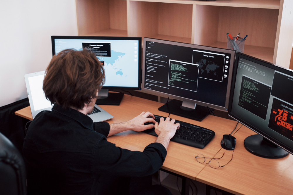 An employee launching pentesting